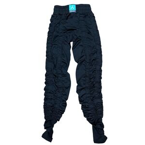 AGOGIE Women Resistance +20 Black Ruched Workout Leggings S Small Petite Activew